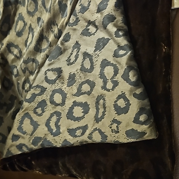 VTG RICHARD FISCHER Brown Velvet Silk Leopard Print Lined Scarf Stole - Picture 5 of 7